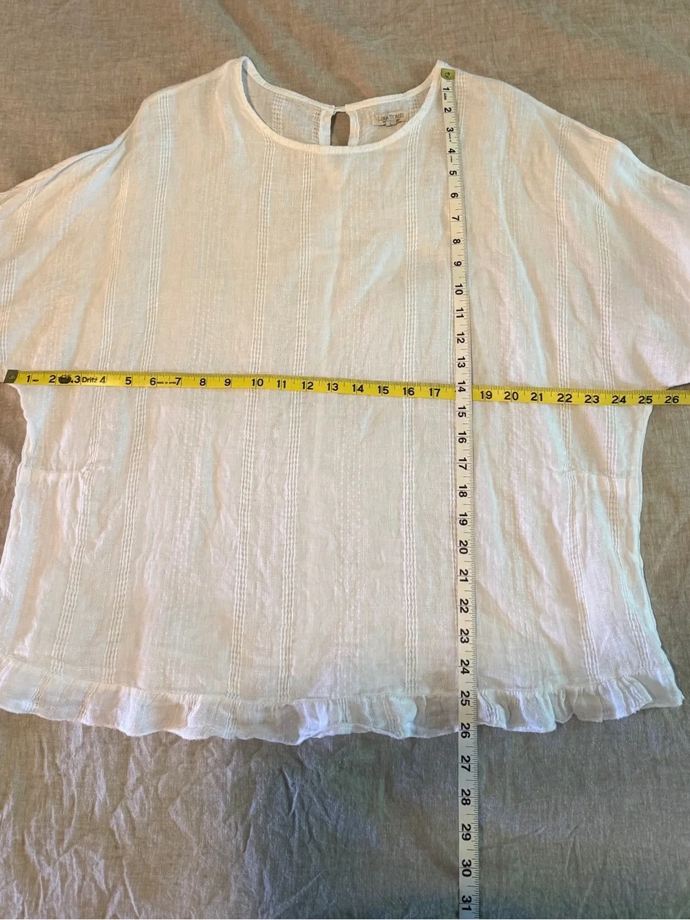 Lina Tomei White Linen Top - Picture 3 of 6